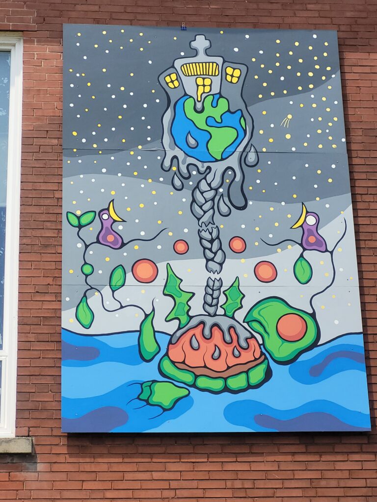 Indigenous wall mural.