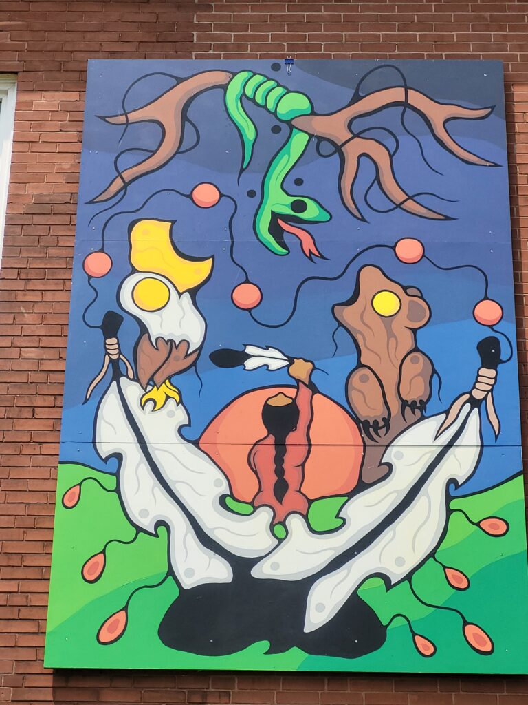 Indigenous wall mural.