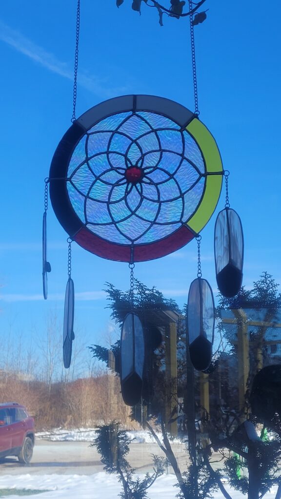Stained glass dreamcatcher.