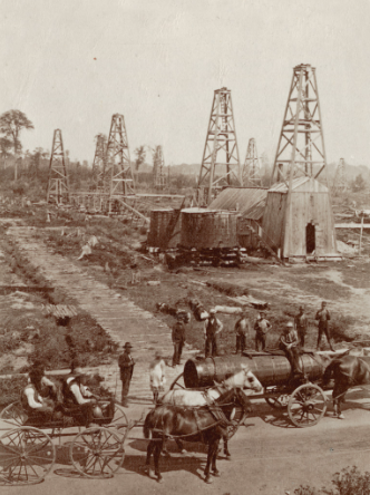 The town of Oil Springs, Ontario, circa 1867. 