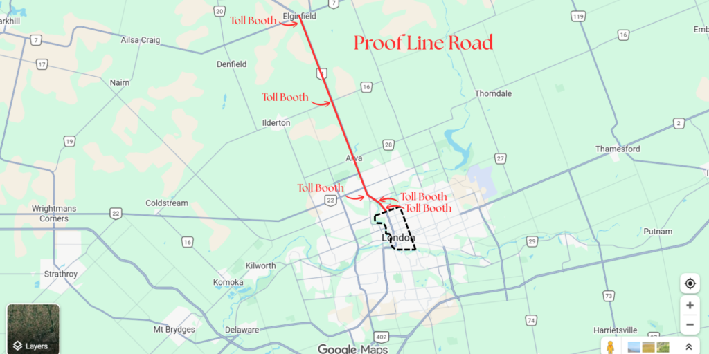 Map of Proof Line Road.