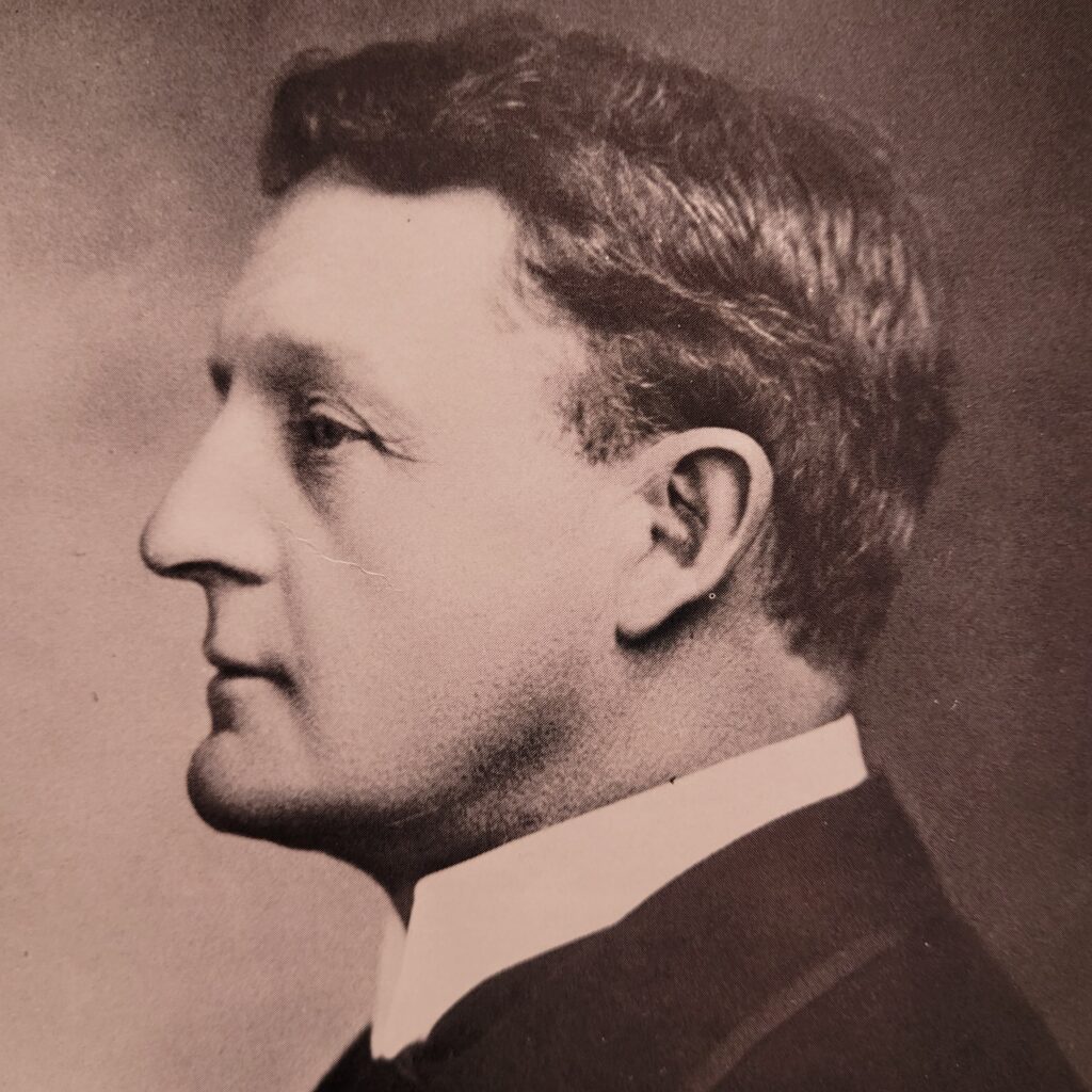 Sideview portrait of Sir Adam Beck.