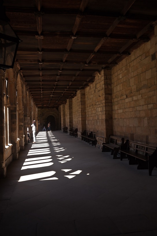 This interior view of the cloister at Durham Cathedral was used in filming scenes for the first two Harry Potter films. 