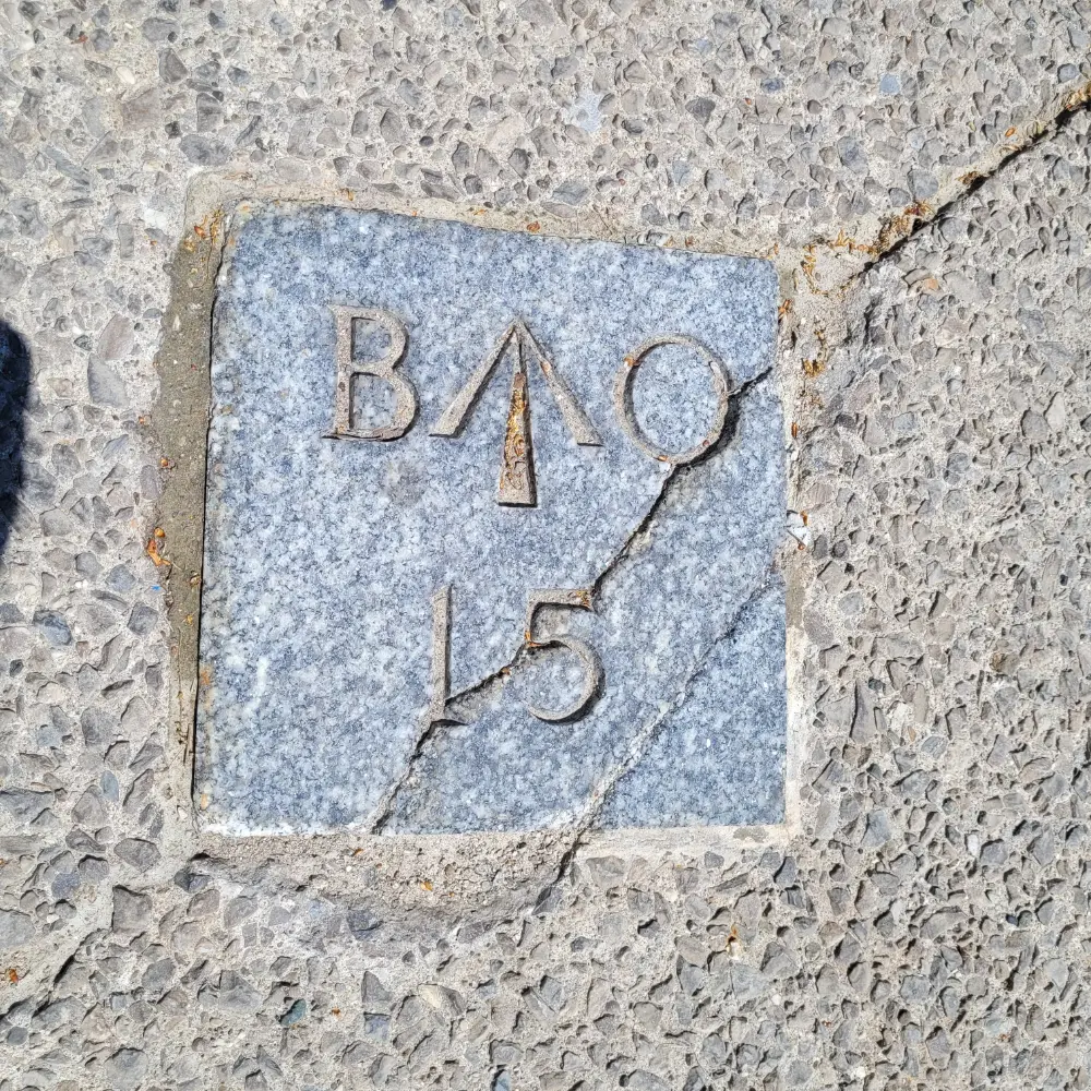 South-west boundary stone, one of only two remaining boundary stones marking the perimeter of the Military Garrison.
