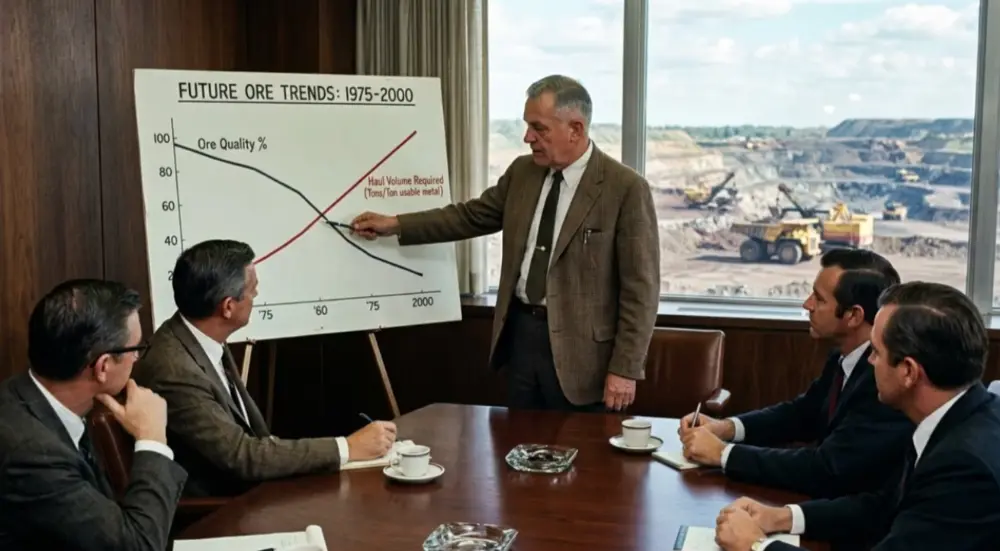 GM executives in the 70s examining industry trendlines.