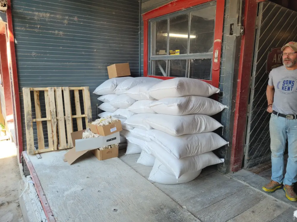 Owner Mark Rinker at the loading dock.