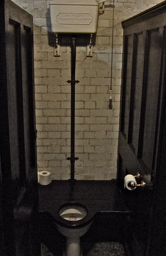 An original Thomas Crapper toilet from the nineteenth century, still in perfect working order.