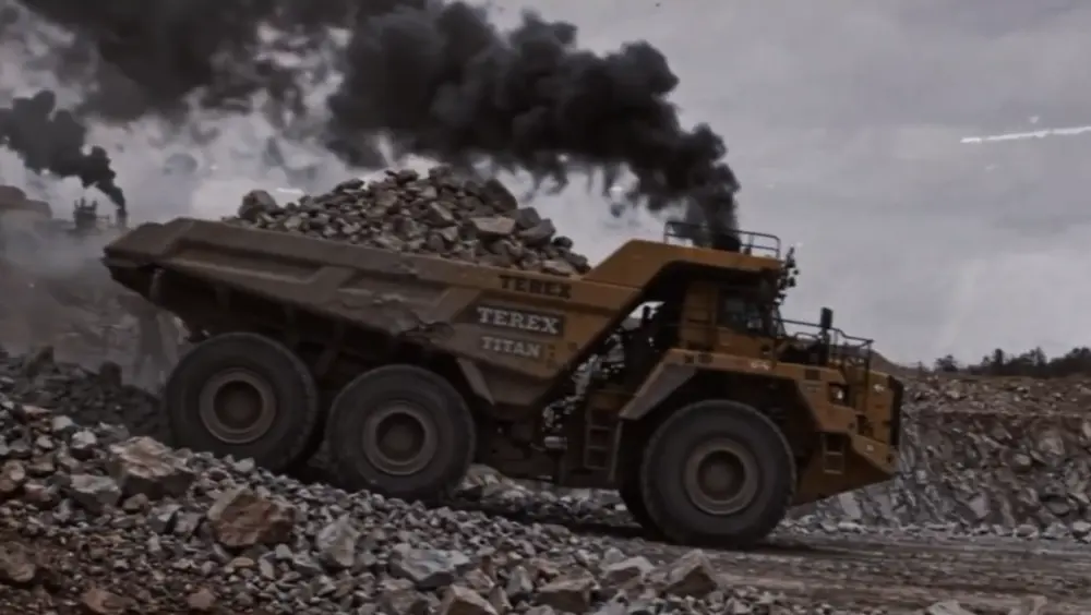 Terex Titan hauling 350 tons of rock.