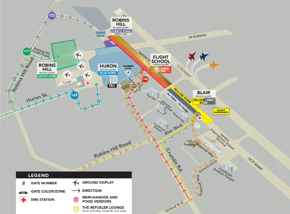 Airshow London 2026 Site Map.