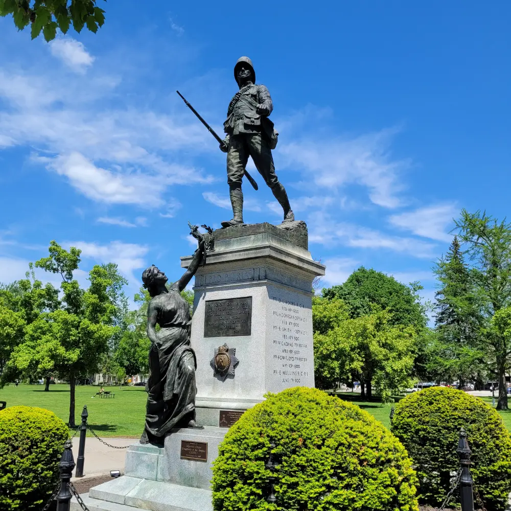 The Boer War Soldiers' Monument in Victoria Park.