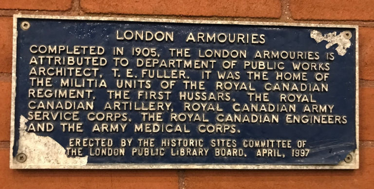 Historic plaque at the front door of the hotel. 