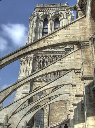 Flying buttress of Notre-Dame de Paris.