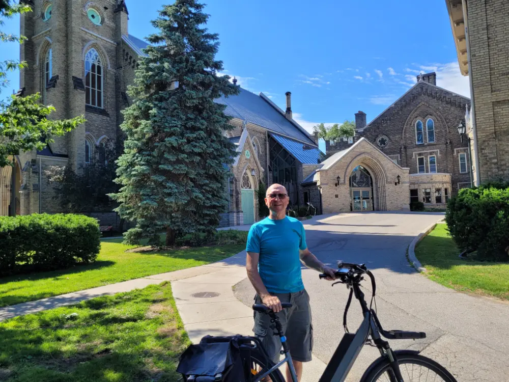 The author, Lawrence Durham, in front of First St. Andrew's United Church.