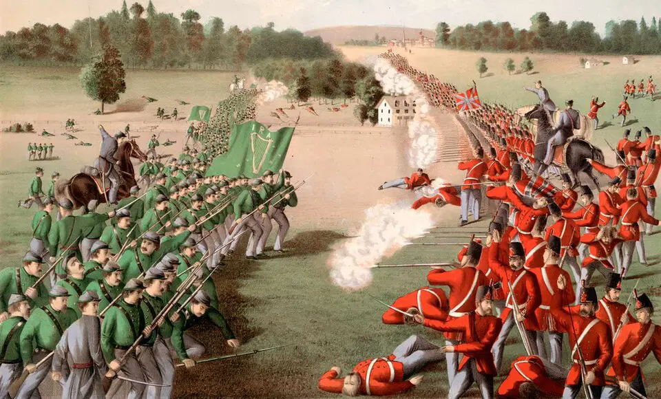 Painting of the Battle of Ridgeway, between Fenian and Canadian Forces, 1866.
